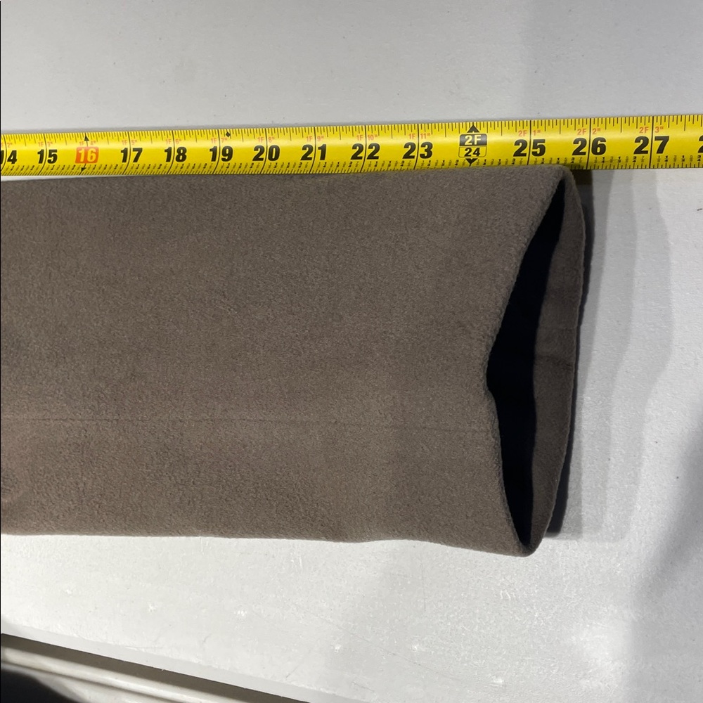 Crombie Taupe Virgin Wool Double-Breasted Overcoat - Size 46-47 XL - Picture 9 of 11